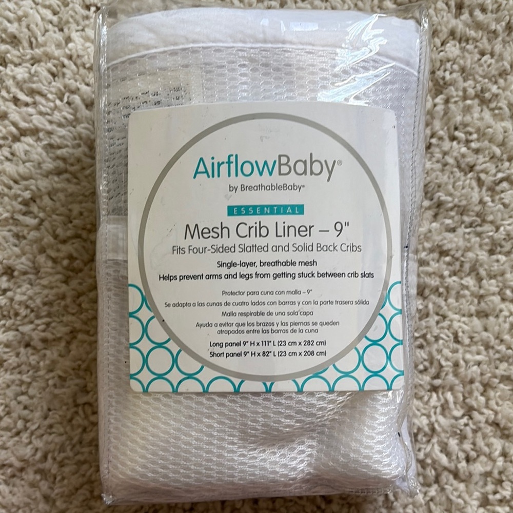 AirflowBaby Mesh Crib Liner - White